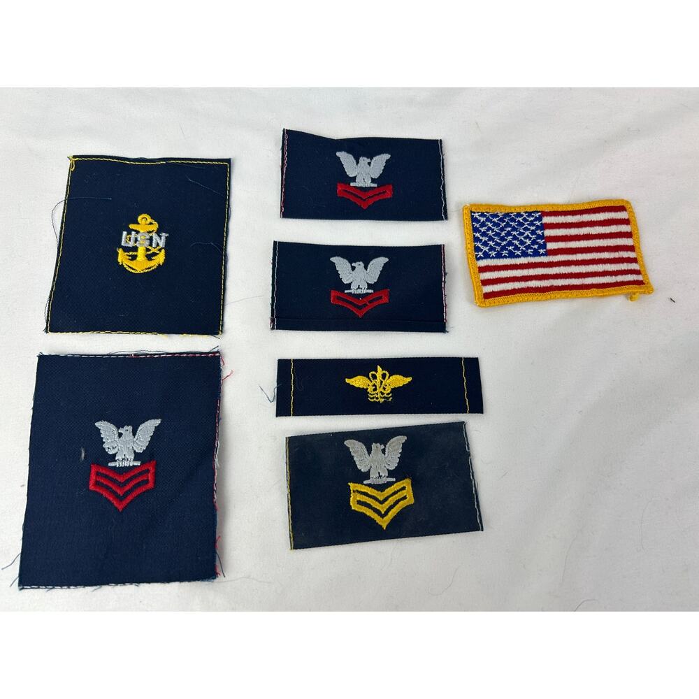 US Navy Rating Patch Lot Petty Officer Chevrons USN Anchor Flag Insignia